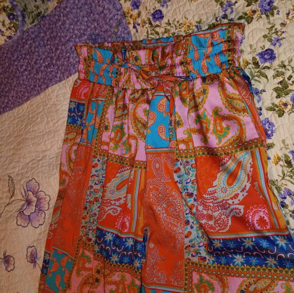 Free People PJ Bottoms Pants Xs Patchwork